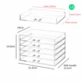 Organisateur de maquillage de bureau à 5 tiroirs en acrylique transparent avec poignées. - Boîte à 5 Couches 5 Tiroirs (4322A)