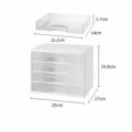 Boîte de Rangement de Bureau Transparente à 4 Tiroirs Organisateur en Plastique - Grille Medium / Blanc