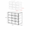 Boîte de rangement de maquillage en acrylique transparent avec 12 tiroirs et étagère. - Boîte à 12 Tiroirs Transparente (4268)