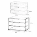 Boîte de rangement de maquillage transparente en acrylique à 3 tiroirs pour bureau cosmétique. - Boîte à 3 Tiroirs Transparente (4263)