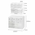 Boîte de rangement de bureau transparente à tiroirs multiples pour cosmétiques et papeterie. - Grille Medium / Blanc
