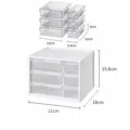 Boîte de rangement à tiroirs transparente à 6 compartiments pour cosmétiques et bijoux. - Grille Moyen / Blanc