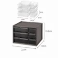Boîte de rangement de bureau en plastique tiroir papeterie organisateur cosmétique - Grille Moyen / Marron