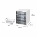 Boîte de rangement de bureau à 4 tiroirs cadre blanc organisateur transparent pour papeterie - Grille à Rangée Unique / Blanc