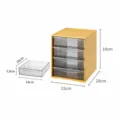 Boîte de rangement de bureau à 4 tiroirs transparents, organisateur en plastique pour cosmétiques. - Grille à Rangée Unique / Jaune