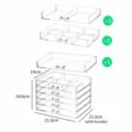 Organisateur de maquillage acrylique transparent boîte de rangement cosmétique à 5 tiroirs. - Boîte à 5 Couches 13 Tiroirs (4322C)