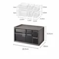 Boîte de rangement de bureau à 6 tiroirs, organisateur en plastique transparent pour cosmétiques. - Grille Grand / Noir