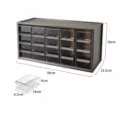 Boîte de rangement de bureau à 20 grilles, tiroir transparent pour papeterie et cosmétiques. - Grille Marron / Marron
