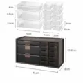 Boîte de rangement de bureau multi-compartiments avec tiroirs, transparent marron, 13 cases. - Grille XL / Marron