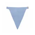 Blue knitted triangle scarf neck warmer button closure soft winter warm shawl kerchief bib - One Size / Blue