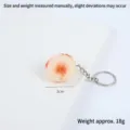 PVC simulated food meatball keychain cute miniature pendant bag charm ornament accessory - Roasted Fish Ball (Keychain) / 3cm Diameter (With Hole)