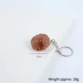 PVC simulation meatball keychain cute food model pendant creative bag accessory gift. - Roasted Beef Ball (Keychain) / 3cm Diameter (With Hole)