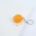 PVC Simulation Boulette de Boeuf Porte-clés Modèle de Nourriture Réaliste 3cm Orange - Boulette de Corail de Crabe (Porte-clés) / 3cm Diamètre (Avec Trou)