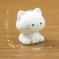 Lindo gato blanco de cerámica sentado figura miniatura adorno de escritorio decoración - Gato Sentado / Gato Blanco