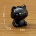 Linda estatueta de gato negro en miniatura adorno de escritorio micro paisaje juguete de bricolaje. - Gato Sentado / Gato negro