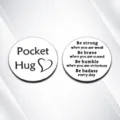 Stainless steel pocket hug token inspirational engraved gift metal coin souvenir pocket item - Pocket Hug Style