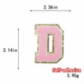 Toppa Lettera D ciniglia Glitter Oro Autoadesiva Ricamata Accessori Abbigliamento - Lettera D / Rosa / Autoadesivo