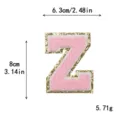 Bordo glitter oro ricamo spugna rosa lettera Z toppa termoadesiva applicazione stoffa - Lettera Z / Rosa / Autoadesivo