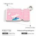 Stainless steel boarding pass pendant charm for DIY jewelry making waterproof and hypoallergenic. - Steel Pink Boarding Pass Style (PJ93773S) / Pink