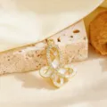 Gold Irregular White Butterfly Style (T083)