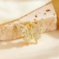 Gold White Rhinestone Butterfly Style (T083)