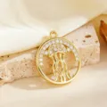 Pendant Only-White Round Jellyfish Pendant (T058) / Gold