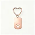Hollow Dog Paw Heart Keychain (Rose Gold Color) / Rose Gold
