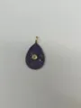 Natural amethyst teardrop pendant with carved sunburst detail and center stone for DIY necklace. - Pendant Only (Without Chain) / Purple Crystal