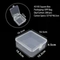 Caja de almacenamiento de plástico transparente mini contenedor portátil para joyas pendientes. - Caja cuadrada 45105 (10,5 * 10,5 * 4,5 cm)