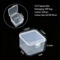 Caja de almacenamiento de plastico transparente mini contenedor portatil para joyas y aretes - Caja Cuadrada 5575 (7.5x7.5x5.5cm)