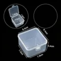 Caja de almacenamiento de plástico transparente pequeño contenedor claro con tapa y cierre - Caja Cuadrada 5585 (8.5x8.5x5.5cm)