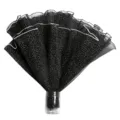 Schwarzes Blumenverpackung Netz Tüll mit Perlenrand, DIY Blumenstrauß Verpackung Material - Perlen-Schneepunktnetz (28cm*4 Yards) / Schwarz
