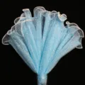 Koreanischer Perlen-Wellen-Netzstoff für DIY-Blumenverpackung und Blumenstrauß-Dekoration - Perlen-Schneepunktnetz (28cm*4 Yards) / Himmelblau