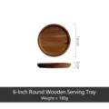Plateau rond en bois de 16 cm de diamètre style japonais minimaliste pour le service. - 6 Pouces