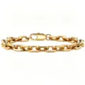 Elegant bracelet maillons metal dore mode chaine acier titane bijoux accessoire variante - 7mm Fermoir Octogonal-23cm / Or