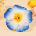 Artificial blue hibiscus flower head for DIY hair accessories and floral arrangements - Blue Border
