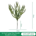Kunstmatige Norfolk Pijnboom Tak Groene Takken voor Kerstmis Huisdecoratie DIY Ambachten - Grote 10-taks dennennaaldbundel / Set van 5