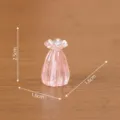Miniature pink glass vase ornament for dollhouse DIY micro landscape desktop decor piece - Fresh Pleated Vase Style (C2755) / Height 2.5cm / Vase Style 1