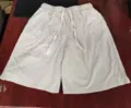 Casual white shorts for men with elastic drawstring waistband, comfortable cotton daily wear basic style. - 3XL / Bottoms / Apricot