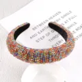 Bandeau éponge strass coloré brillant de luxe accessoire cheveux pour fête femme - 3cm / Pavé Coloré