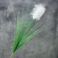 Kunstpampasgras enkele tak nep plant huis bruiloft decoratie witte pluim deco. - Enkele Steel 80CM / Groen Gras en Witte Veer