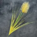 Erba della pampa gialla finta pianta canna decorazione casa matrimonio stelo di fiore - Gambo Singolo 80CM / Erba e Piuma Giallo Autunno