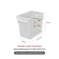 Klares Kunststoff Kühlschrank Aufbewahrungsbox mit abnehmbarem Trenner und Organizer - Hoher Quadratischer Stil (5247) / 16.3x10x14cm