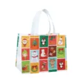 Sac de courses non tissé de Noël avec motifs de dessins animés, sac cadeau stratifié. - Noël en Dessin Animé Patchwork Neuf Cases (Christmas A2)