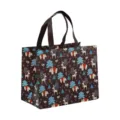 Sac de shopping de Noël en intissé, cabas cadeau laminé épais avec joli motif de renne. - Fond Brun Poignée Brune Père Noël Renne (Christmas B25)