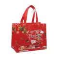 Sac cabas de Noël en intissé rouge emballage cadeau de vacances avec père Noël renne - Père Noël Renne Boîte Cadeau Dorés Rouge (Christmas Gilding A11)