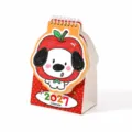 Mini desktop calendar 2027 cute animal design memo planner cute dog table calendar - Apple Puppy (Red)