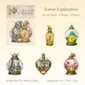 Paquet d'autocollants décoratifs flacons de potion fantastique vintage, papeterie rétro 10pcs. - 10 Pièces/Paquet / Quête de la Forêt
