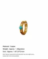 Boucle d'oreille créole en métal sculpté vintage avec turquoise et pierres, accessoire élégant - Boucles d'Oreilles Ajourées