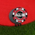 Marqueur de balle de golf jeton de poker rouge avec clip chapeau accessoire en métal - Style L01 / Clip de Chapeau Noir